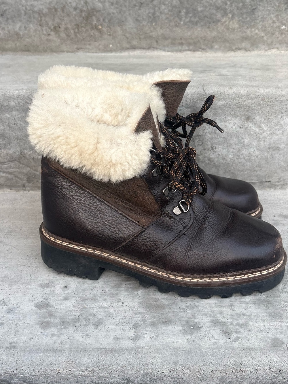 Blondo Shearling Lined Leather Winter Boots Brown Women’s 6